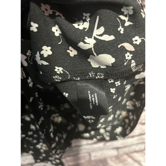 Blue/black Floral Lane Bryant Short Sleeve Faux Wrap Blouse Top Women’s Size 26 - Picture 5 of 6